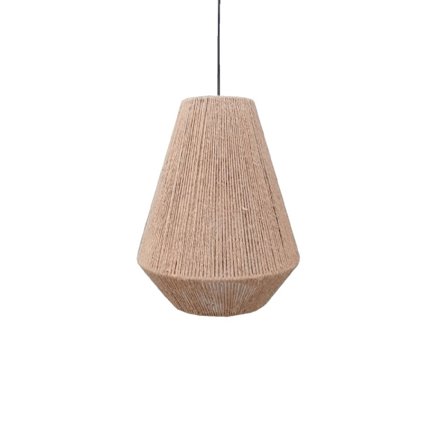 Juuttiköysiriippuvalaisin, 30x30x38cm, Luonnonvärinen viimeistely