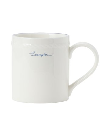 Lexington Mugg i porslin, vit/blå