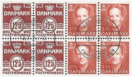 Danmark 1992 - Hæftesammentryk AFA HS 17 - Dobbeltstribe - Stemplet