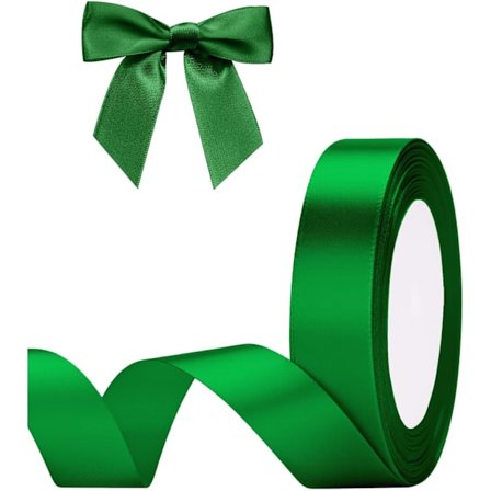 Grønne Satinbånd, 20 mm Grønne Bånd til Gaveindpakning, 22M Gavebånd, Dekorativt Gaveindpakningsbånd til Sankt Patricks Dag