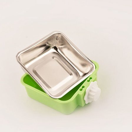 Hengende bur Hundeskål Kjæledyr hengende skål GRØN SSQUARE SQUARE