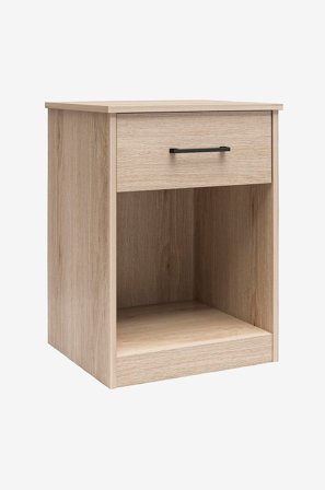 Dorel Home - Nattbord med 1 skuff i Mdf BrEz - Beige - Nattbord - Fra Homeroom
