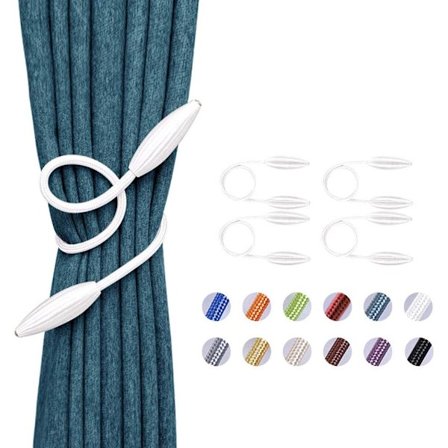 4-pack Creative European Decor Twist Curtain Tiebacks för hem- och kontorsfönster (vit)
