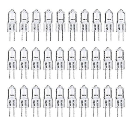 G4 Glödlampa, 20-pack Halogen G4 12V 20W med G4 Bi-Pin Sockel, Hög Effekt G4 Lampa 12V 300LM för Skåpslampor
