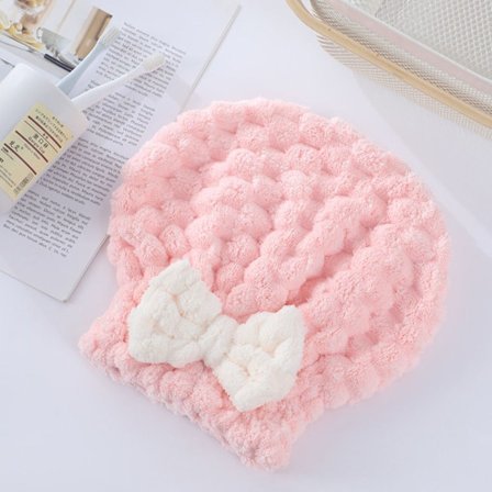 Bowknot Dry Hair Hat Dry Hair Handduk ROSA