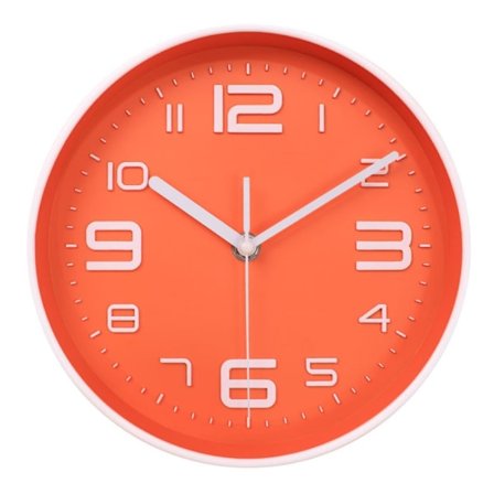 Klocka 8 tum tyst kvartsklocka - + orange, tredimensionell digital klocka