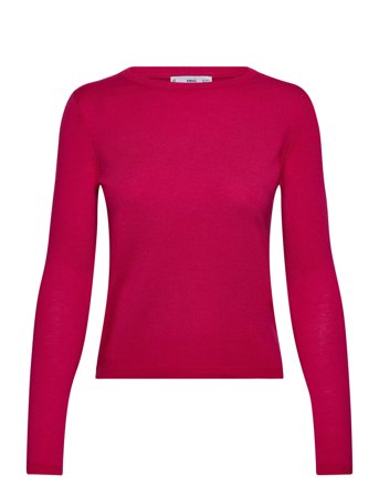 Fine-Knit Crew-Neck Sweater Pink Mango