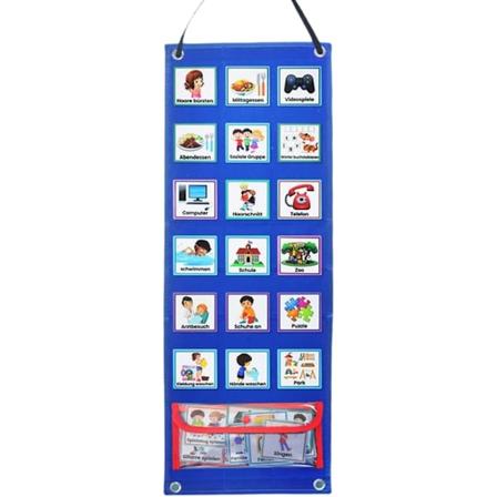 Visuell tidtabell för barn - Dagliga rutiner - Diagram - Tidtabellskort - Barn - Daglig kalender - Styrdiagram för barn - Blå - German Office Products