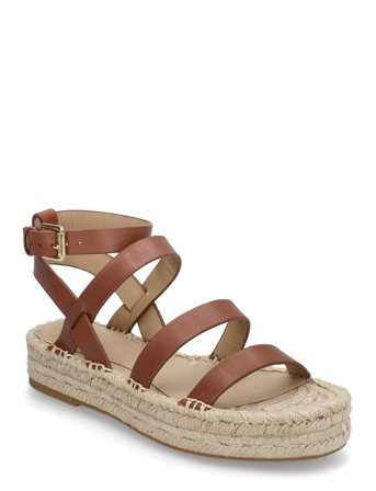 Polly Leather Gladiator Espadrille Brown Lauren Ralph Lauren