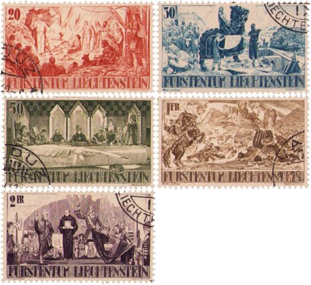 Liechtenstein 1942 - MICHEL 202-206 - Stemplet