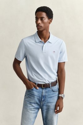 GANT - Klassisk piquéskjorte i regular fit til herre fresh blue