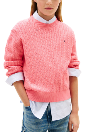Tommy Hilfiger Pointelle Cable Jumper Hoodies & sweatshirts Dam Rosa 166