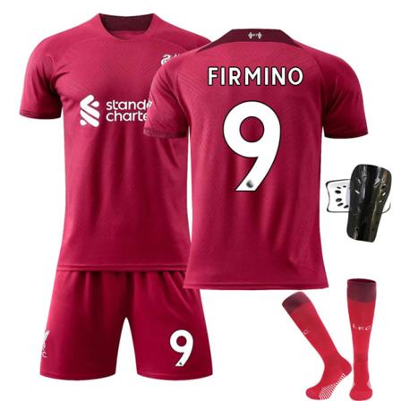 Liverpool hjemmebanetrøje 22-23 sæson nr. 11 Salah trøje nr. 10 Mane fodbolduniform nr. 4 Van Dijk No. 9 with socks + protective gear Children's 24 