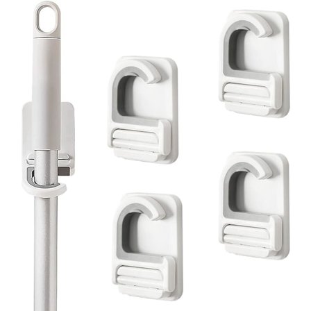 Veggmonterte kostholdere fra Pieces, selvklebende veggmontert kostholder moppholder, selvklebende kostholder, for kjøkken, garasje, vaskerom