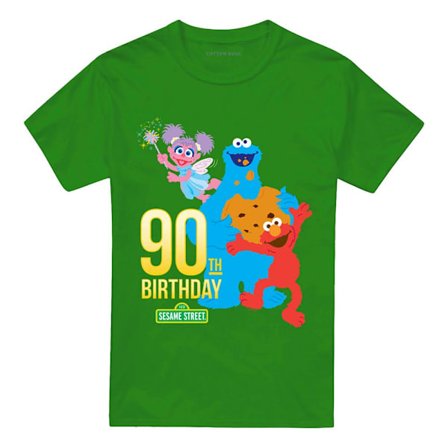 Sesame Street Unisex Vuxen 90-års T-shirt M Kelly Green