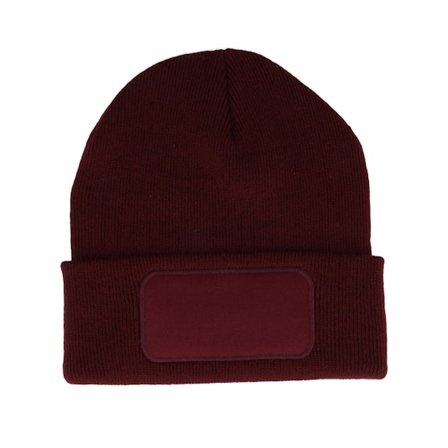 Beechfield - Red cuff Beanie - Burgundy Original Patch Cuff @ Hatstore