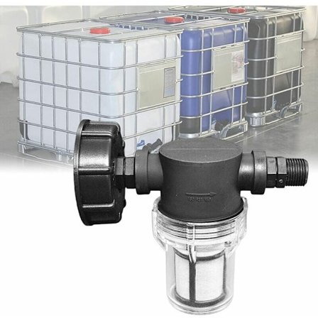 Anslutning för 1000-liters regnvattentank (1/2'' hangänga), anslutning för regnvattenuppsamlare med filtrering, adapter för S60x6 IBC-tank