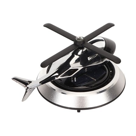 Billuftfräschare med solroterande Avlastning Renar lukter Helikopter Bilparfymdekoration för Office Bar Silver