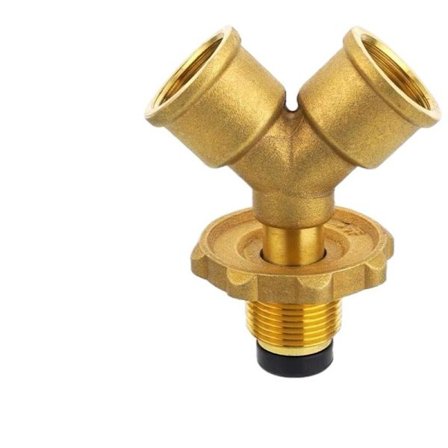 Propangasdeler Gasadapter Cylinderadapter med afspærringsventil 2-vejs gasadapter til propangasapparat Hjem, Kobber