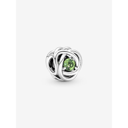 - August Spring Green Eternity Circle Charm - Sterling sølv