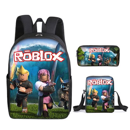 Ny tecknad Roblox grundskola och gymnasium skolväska tredelad set