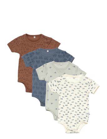 Body Ss Ao-Printed Bodies Short-sleeved Multi/mönstrad Pippi