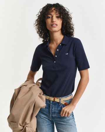 GANT Damen Piqué Poloshirt (S) Marineblau