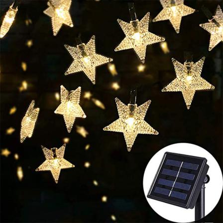 1 Stycke Solar Starry String Lights, Vattentät (varm Färg)