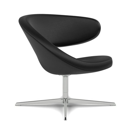 Varier Furniture Peel Club - Black Leather - Chrome base