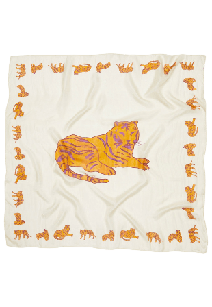 Becksöndergaard Tigarea Tabby Sia Scarf Halsdukar & scarves Dam Vit 100 x cm