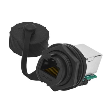 RJ45 Ethernet-kontakt hanne til hunner Industriell vanntett høyhastighets forseglet stikkontakt Panelmontering