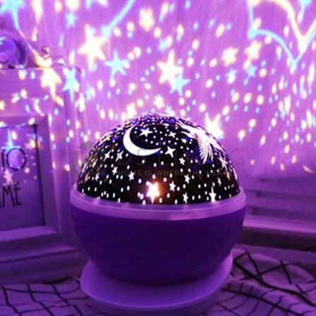 Stjärnhimmel Ljus Färgglad Nattlampa Led Romantisk Stjärnprojektor Varm Ljus Bordslampa Super Ljus (Mörk Lila)