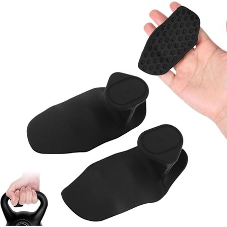 Enkelt Paket - Silikon Gym Grip Pads, Halkfria och Slitstarka - 9,5 x 4,5 cm (Svart)