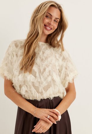 SELECTED - Slfmyline Ss Boat Neck Top - Egret