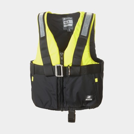 Chaleco de navegación Baltic Offshore 50N, negro/UV-amarillo, Small (40 - 50 kg)