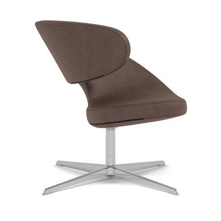 Varier Furniture Peel Club - Brown Leather - Chrome base