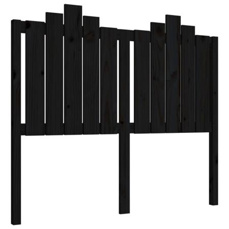 Vidaxl Sänggavel Svart 126x4x110 Cm Massiv Furu Svart