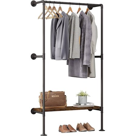 Rootz Industrial Vintage Klädställ - Klädställ - Garderobsarrangör - Hållbar metallkonstruktion - Gott om förvaringsutrymme - Enkel installation - 103