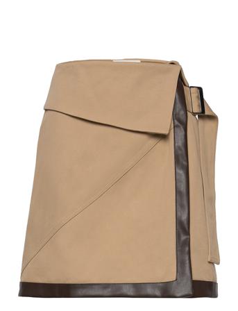 Cotton Viscose Twill Folded Waist Skirt Kort Kjol Beige 3.1 Phillip Lim
