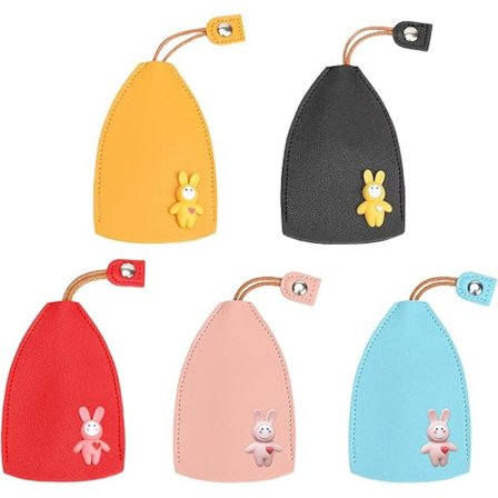 5 st Pull-Out Nyckelhållare, Söt Kreativ Pull-Out Nyckelhållare, Pull-Out Bilnyckelhållare, Cartoon PU Läder Nyckelhållare, Bilnyckelhållare, 