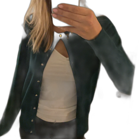 Mörkgrön kofta med guldknappar