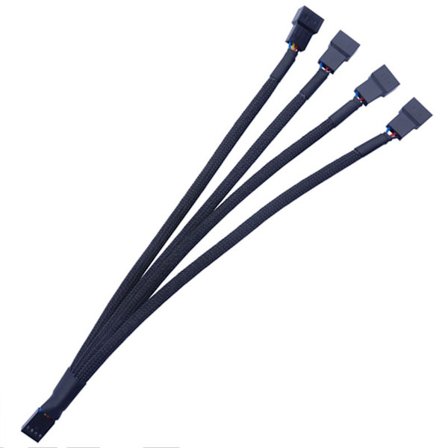 1 till 4 Moderkortsfläktkabel 4PIN Y Splitter PWM Fläktar Kabel Dator PC Fläkt Strömförlängningskabel 27cm/10.63in