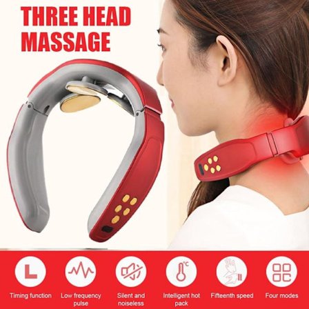 Nackmassage med värme, elektrisk pulssmart nackmassage,