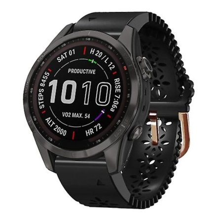 For Garmin Fenix ​​7s Sapphire Solar 20 mm silikonklokkebånd for dame med blonder Punch DUM