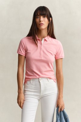 GANT - Kontrastfarget piké-poloskjorte til dame lilly pink