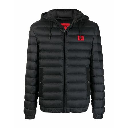 Hugo Boss, Padded Jacket With Logo Zwart, Heren, Maat:L