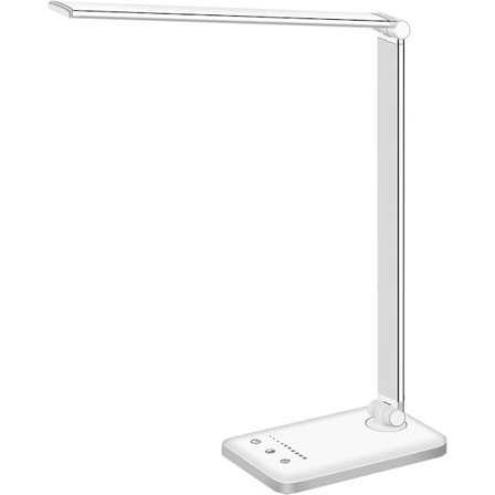 LED-skrivebordslampe, dimbar bordlampe, leselampe med USB-ladeport, 5 lysmoduser