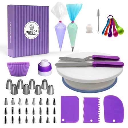 /Hc/Kakesett - Verktøy til Kake med Kakesnurrer - 60 deler Hvit