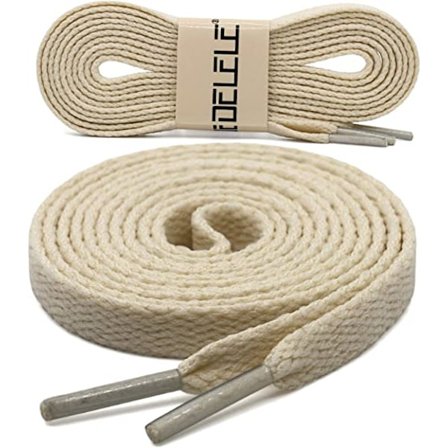 2 par med flate skolisser, egnet for skateboard- og sportssko, 31" tommer (beige)