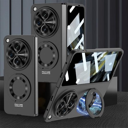 Til Oneplus Open Kickstand Etui, Heavy Duty Stødsikkert Cover Med Skærmbeskytter & Magsafe Ringholder Slank Beskyttende Telefon Etui